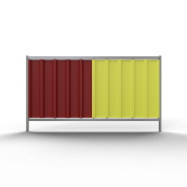 Mobile fence Trapez | Sheet metal panel: red / yellow | height: 1.20 m